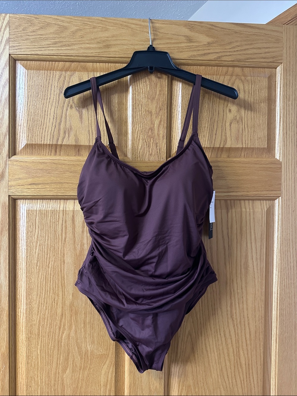 La Blanca Plum One-Piece Swimsuit with Ruched Sides